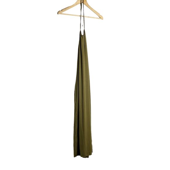 House of Harlow Frederica Midi Halter Dress Olive Green Size L - Picture 4 of 10